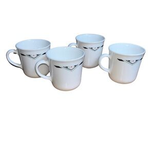 Vintage Corning USA Zenith Coffee Mugs | Set of 4 | Microwave Safe | 8oz